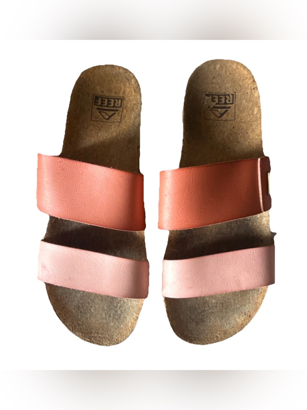 Reef Woman’s Cushioned Vista Dual-Strap Slides Cameo Rose in Duo Sz 7 - Picture 2 of 13